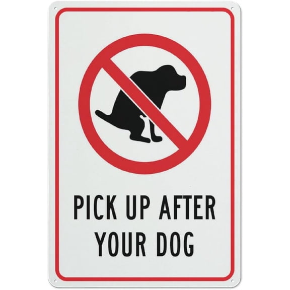 Pick Up After Your Dog Sign 12X8 Inches Metal Aluminum Signs, Weather Resistant, Weatherproof, Indoor Or Outdoor