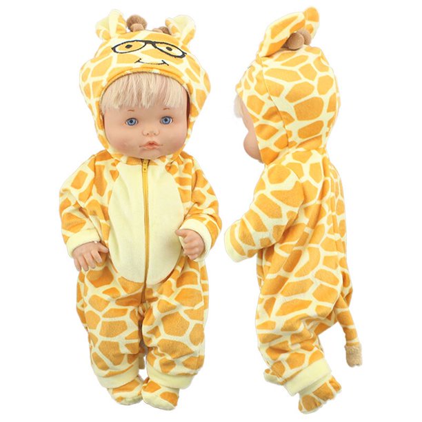 2021 Plush Animal Jumpsuit For 42 cm Nenuco Doll 17 Inches Famosa Baby Girl Doll Clothes heqiyong LED