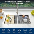 thumbnail image 3 of 36x19 In Undermount Double Bowl Kitchen Sink 10 In Deep 16 Gauge 304 Stainless Steel Workstation Sink with Bottom Grid and Drain, 3 of 7