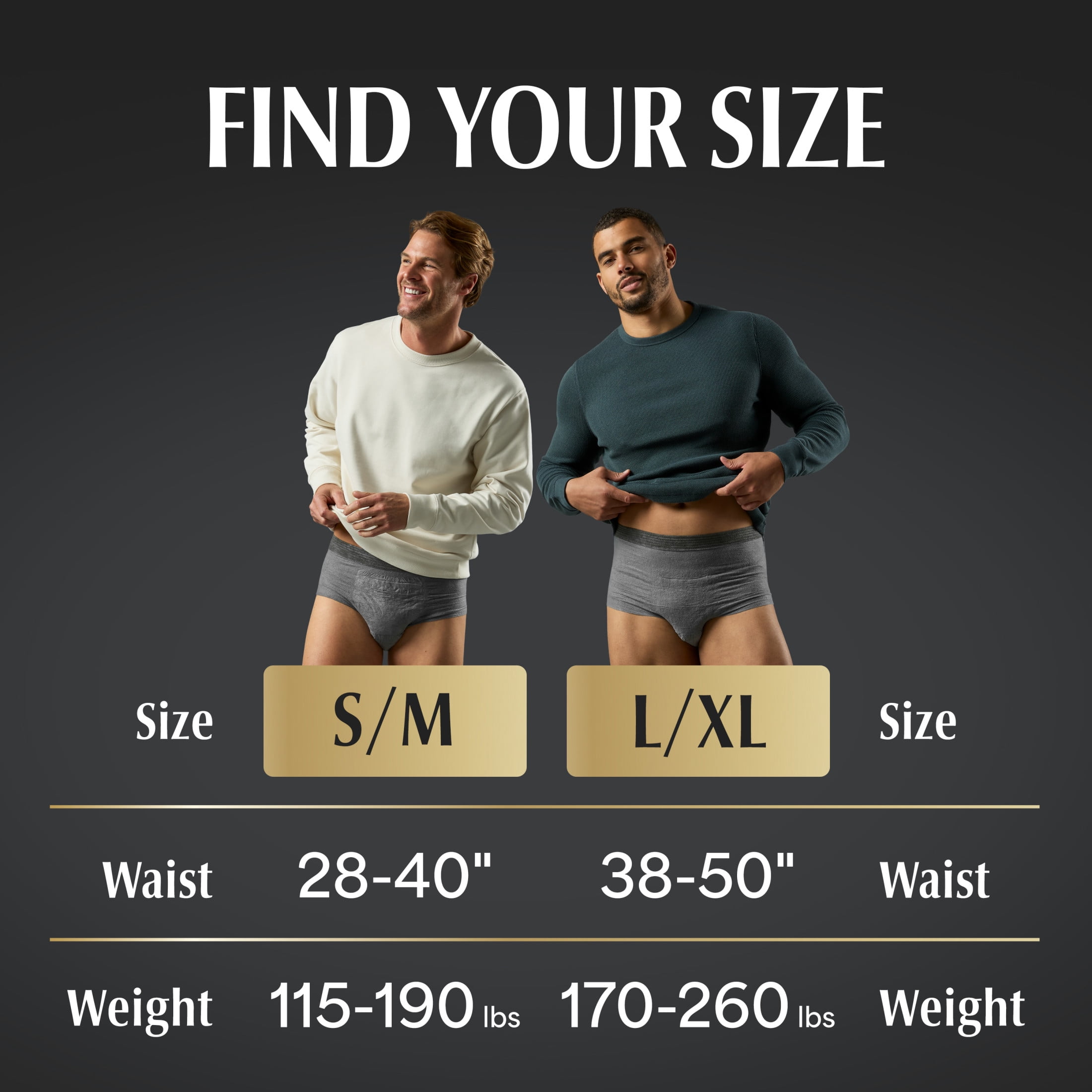 (2 pack) Depend Real Fit Incontinence Underwear for Men, Adult Diapers, L/XL, Grey, 52 Count