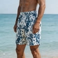 thumbnail image 5 of Zynoxe Summer Shorts for Men with Pockets Adjustable Drawstring Waist Men's Knee Length Shorts Fashion Hawaii Printed Casual Beach Shorts Comfy Breathable Quick-Dry Swim Trunks M, 5 of 7