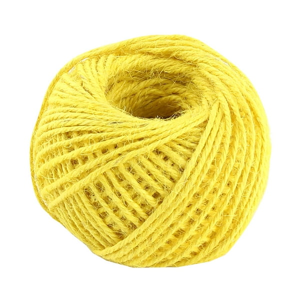 Jute Burlap Ribbon Twine Rope Cord String Pack Roll Yellow 2mm Dia 50m