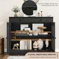 thumbnail image 1 of Buffet Bahut de 35,4 Pouces avec Rangement, Armoire Buffet avec Porte en Verre, 1 of 9