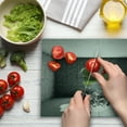 thumbnail image 3 of Grey Cutting Board, Concrete Room with a Hole in the Wall and Exit to Freedom Escape Destruction Theme, Decorative Tempered Glass Cutting and Serving Board, Large Size, Grey Green, by Ambesonne, 3 of 5