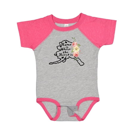 

Inktastic Alaska Home is Where the Heart is with Watercolor Floral Gift Baby Boy or Baby Girl Bodysuit