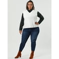 thumbnail image 3 of GRACE & GRANDEUR Women's Plus Sweater Vest V Neck Solid Plaid Knit Vests, 3 of 6