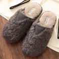thumbnail image 1 of Zapatillas de casa de moda para otoño e invierno, zapatillas de interior de estilo lujoso y ligero, zapatos cálidos, zapatillas de pareja de felpa para mujer, 26 cm, 1 of 5