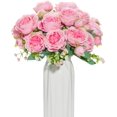 thumbnail image 1 of racimos de flores artificiales para decoración, ramo falso de rosas artificiales, arreglos de seda, centro de mesa de plástico para jarrón, pastel, sin incluir jarrón, 1 of 7