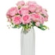 thumbnail image 1 of 4 ramos de flores artificiales para decoración, ramo de rosas falsas, arreglos de seda, centro de mesa de plástico para florero, pastel, no incluye florero, 1 of 7