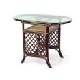 thumbnail image 4 of SK New Interiors Dining Furniture Borneo Set of 2 Natural Rattan Chairs w/Cream Cushion and Oval Table w/Glass, Dark Brown, 4 of 11