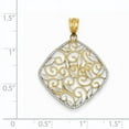 thumbnail image 4 of 14k Yellow Gold Diamond-Cut Filigree Swirl Pendant Charm, 4 of 4