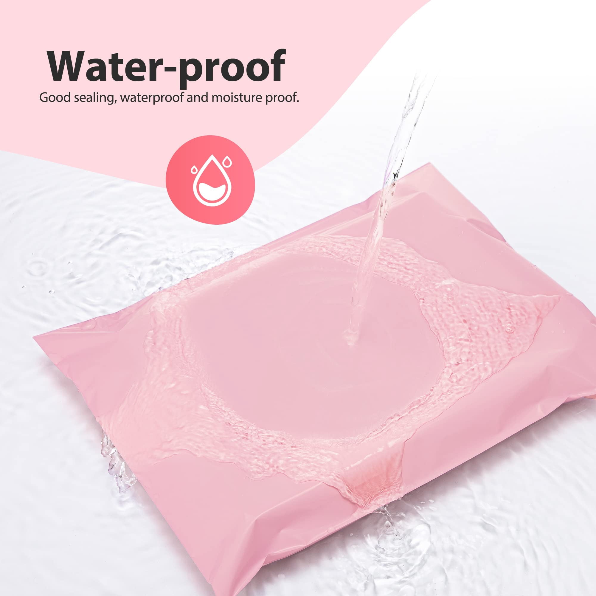 12x15.5 Inch Poly Mailers 500 Pack, Strong Adhesive Shipping Bags for Small Business, Waterproof Mailing Envelopes for Clothes Books Accessories, Light Pink