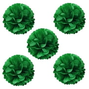Wrapables® 8" Set of 5 Tissue Pom Poms Party Decorations for Weddings, Birthday Parties Baby Showers and Nursery Décor, Kelly Green