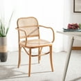 thumbnail image 3 of Safavieh Keiko Contemporary Adult Nautical Wood Solid Print Dining Arm Chairs, Natural (Set of 1), 3 of 8