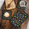 thumbnail image 5 of Multicolor Controllers Games Icons Black Pattern Kitchen Oven Mitt and Pot Holder Sets 4 Pcs for Baking, Cooking and Grilling, Heat Resistant Up To 392 °F, 5 of 7