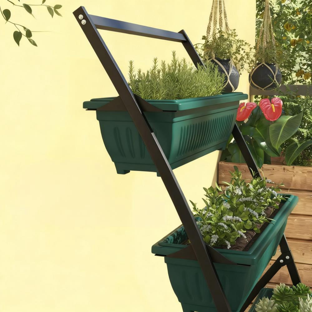 Plant Stand Grow Container,4-Tier Vertical Raised Garden Planter with 4 Boxes,for Vegetable & Flowers