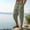 Army Green, variant on Men's Cotton Linen Capri Long Utility Stacked Cargo Shorts Below Knee 13 Inches Relaxed Fit Casual Elastic Waist Multi-Pocket Size 3XL Dark Gray