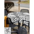 thumbnail image 4 of Square Outdoor Tablecloth with Umbrella Hole and Zipper 54x54 Inch, Grey Starfish Coastal Waterproof Patio Table Cloth, Summer Coral Shell Beach Nautical Washable Picnic Table Cover for Camping, 4 of 7
