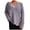 Gray, variant on Women's Long Sleeve V Neck Ribbed Knit Top Scallop Trim Drop Shoulder Pullover Sweater