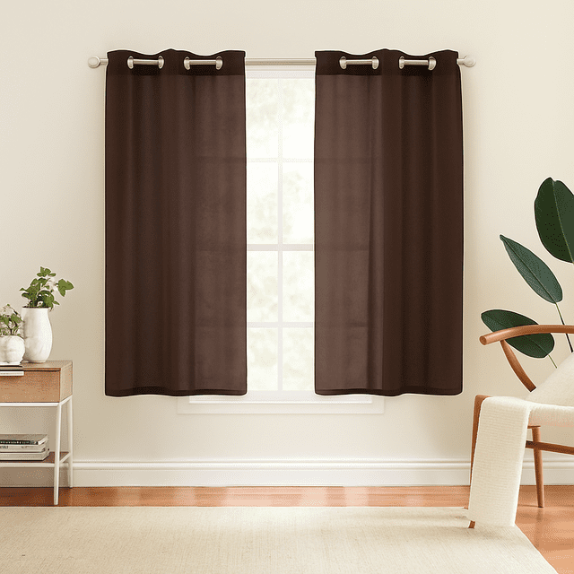 Cortinas Cortas Con Aros 2.00 X 1.35 M Alfer Home Jgo 2 Pzas Hecho En México