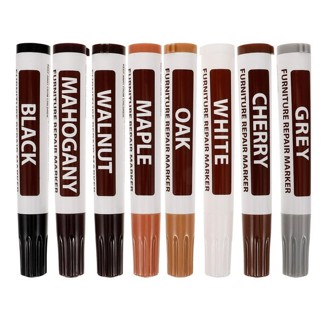 Stylos Révolutionnaires pour Meubles 1ml, Ensemble de Stylos de Réparation de Rayures en Bois Multicolores, Idéal pour Taches, Rayures, Sols en Bois, Tables et Poteaux de Lit, Faciles à Utiliser et Résultats Durables!
