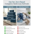 thumbnail image 5 of Casa Platino 24-Pack Towels Set for Bathroom – 100% Ring-Spun Cotton, 2 Bath Sheets, 2 Gym Towel, 2 Bath, 4 Fingertip, 6 Hand, 8 Washcloths, Hotel Quality, Easy to Wash – Steel Blue, 5 of 9