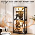 thumbnail image 4 of TOPCOMFY 70.8" Display Cabinet with Glass Doors, 5-Tier Curio Cabinet with 3 Color Lights for Collectibles, Glass Display Case with Lock, Storage Cabinets, Black, 4 of 10