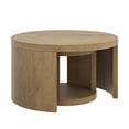 thumbnail image 5 of Nathan James Uchu Mid Century Modern 2-Piece Nesting Coffee Table, Round Wood Coffee Table with Storage, Light Brown, 5 of 5