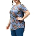 thumbnail image 3 of a.Jesdani Women's Plus Size Tunic Tops Short Sleeve V Neck Casual Blouses M-4X, 3 of 10