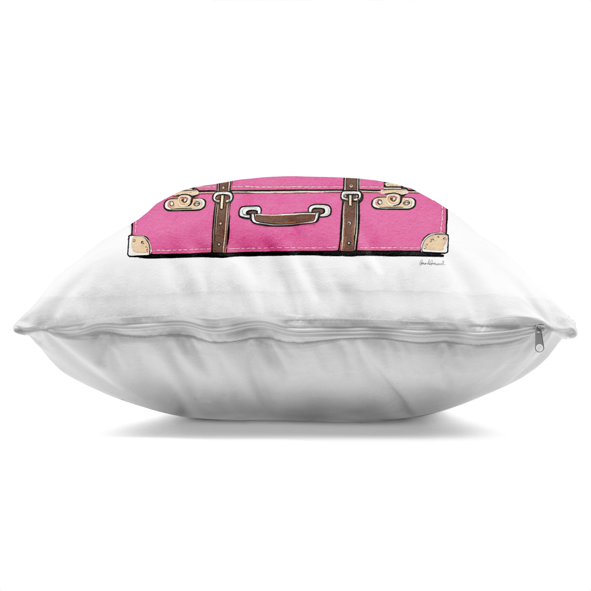 Stupell Industries Glam Travel Suitcases Decorative Printed Throw Pillow, design by Amanda Greenwood, 18 x 7 x 18