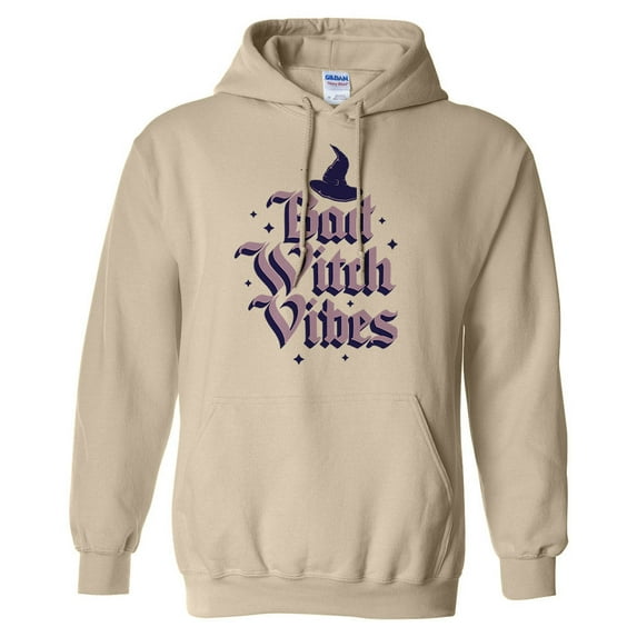 Bad Witch Vibes Hoodie Sweatshirt Unisex 2X-Large Sand