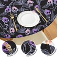 thumbnail image 4 of Skull Flower Halloween Pattern Round Fitted Tablecloth with Elastic Edge,Dining Table Cover Waterproof,Outdoor Round Tablecloth for Camping,Dining,Indoor and Outdoor, 4 of 7