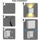 thumbnail image 5 of Juego de 2 apliques de pared modernos para interior y exterior, 6 W, blanco cálido 3000 K, IP65, impermeables, con iluminación LED, para porche, pasillo, patio, dormitorio y sala de estar., 5 of 5