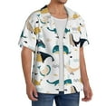 thumbnail image 2 of Uemuo Cute Whale Pattern Cotton Linen Short Sleeve Shirts,Casual Lightweight Button Down Shirts,Vacation Beach Summer Tops-4X-Large, 2 of 7