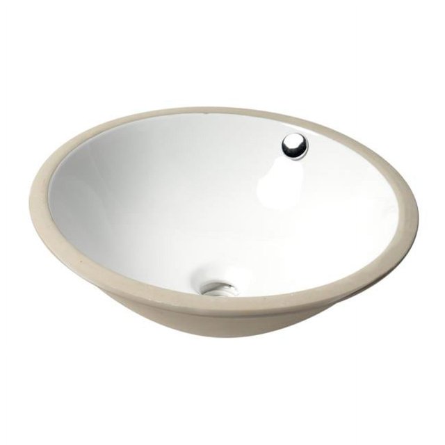 ALFI Brand ABC601 17 in. Round Undermount Ceramic Sink, White