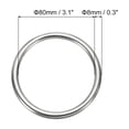 thumbnail image 2 of Unique Bargains 3.1" Seamless Metal O Rings, 304 Stainless Steel O-Ring Solid Round Rings for Macrame, DIY Craft,8x80mm, 2 of 5