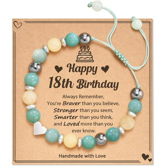 5-21 Year Old Birthday Gifts for Girls and Her, Meaningful Nature Stone Bracelet with Message Card for Daughter Granddaughter Niece Sister Friend