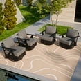 thumbnail image 3 of COOS BAY Iron Luxe 4 PCS Modern Outdoor Swivel Rocking Chairs,Aluminum Patio Furniture Set, Black/Gray, 3 of 9
