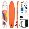 thumbnail image 1 of Costway 11’ Wide Inflatable Stand Up Paddle Board , Stable SUP for Adults and Youth Orange+White, 1 of 1