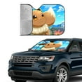 thumbnail image 4 of Kawaii Eevee Car Windshield Sunshade Automotive Sun Shade for Cars SUV Trucks Visor Cover Fits Most Car SUV, 4 of 9