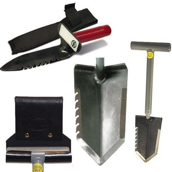 Lesche Combo 18” Serrated T-Handle Shovel, Left Serrated Digging Tool   Holster