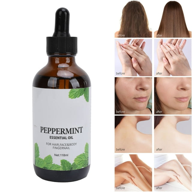 Aceite esencial de menta, 118 ml de mentalidad relajante de aceite de menta Puro para el Cabello