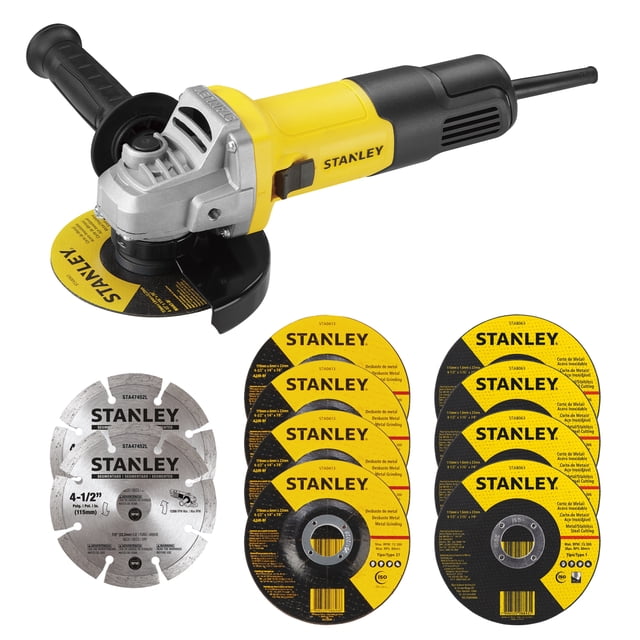 COMBO ESMERILADORA 750W + 10 DISCOS STANLEY SG7115V10-B3