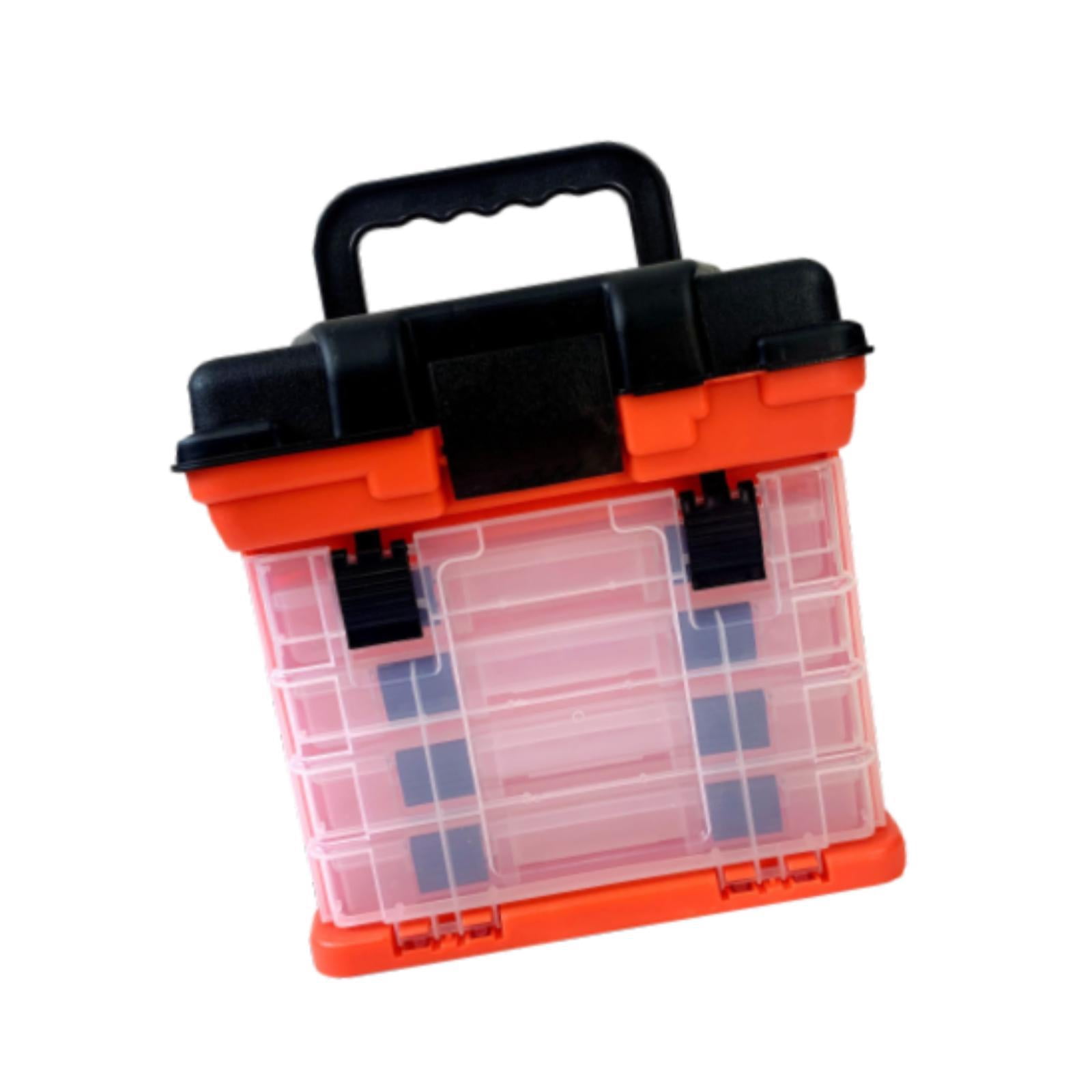 Wswqop Fishing Tackle Box Baits Case Large Capacity Portable Sturdy 4 Layer Tackle Tray Red