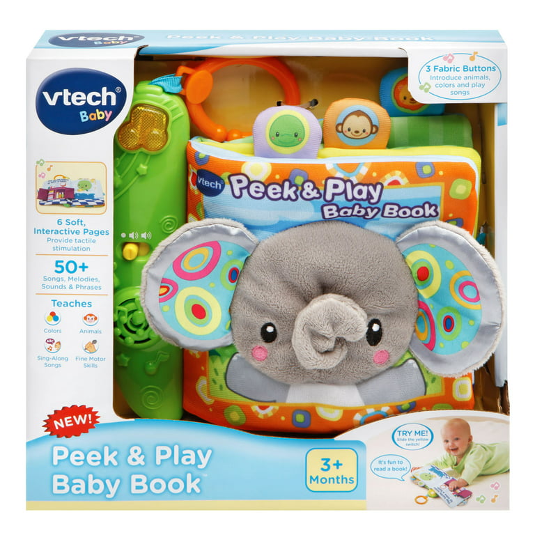 VTech Peek and Play Baby Book, Soft, Attachable, Great Gift for Baby