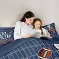 thumbnail image 5 of Castle Fairy Eat Sleep Football Twin Comforter Sets for Kids Teens,Sport Rugby Bedding Set, 5 of 8
