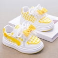 thumbnail image 2 of enyan Girls Sneaker Athletic Slip On Sneakers Comfortable Bungee Girls Running Shoes (Toddler/Little Kid/Big Kid) Yellow,1.5, 2 of 7
