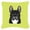 Multicolor, variant on Dog Face Checkerboard Design Fabric Decorative Pillow