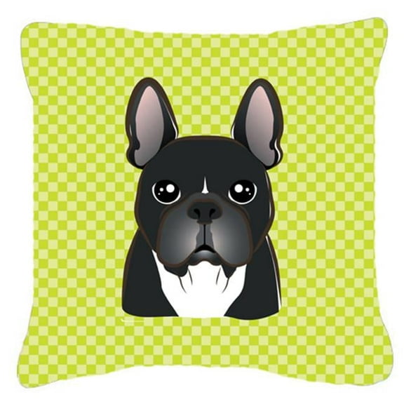 Dog Face Checkerboard Design Fabric Decorative Pillow