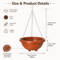 thumbnail image 3 of 5pcs Hanging Pots for Plants Outdoor, Hanging Planter Basket Brown Wall Hanging Plants Pot with Chain and Drainage Holes for Indoor Outdoor Patio, 3 of 5